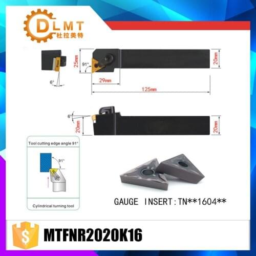 MTFNR2020K16 91 Degrees External Turning Tool Holder For TNMG160404 TNMG160408 Used on CNC Lathe Machine