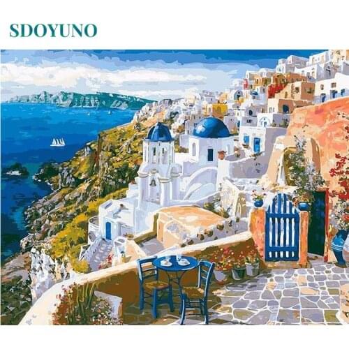 SDOYUNO 40x50cm Paint By Numbers Scenery DIY Painting By Numbers On Canvas Landscape Digital Hand Painting Frameless Home Decor