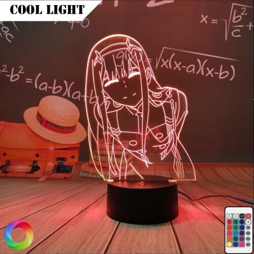 Newest Anime Zero Two 3d Lamp Figure Nightlight Kids Child Girls Manga Gift Night Light Lamp Darling In The Franxx Dropshipping
