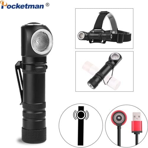 New Powerful XHP50 LED Flashlight Magnetic USB Rechargeable Flashlight 12 lens Torch with Built-in 18650 Battery Head Torch