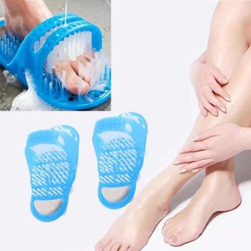 Plastic Bath Shower Feet Massage Slippers Bath Shoes Brush Pumice Stone Foot Spa Shower Foot Care Tool Faucet Extender