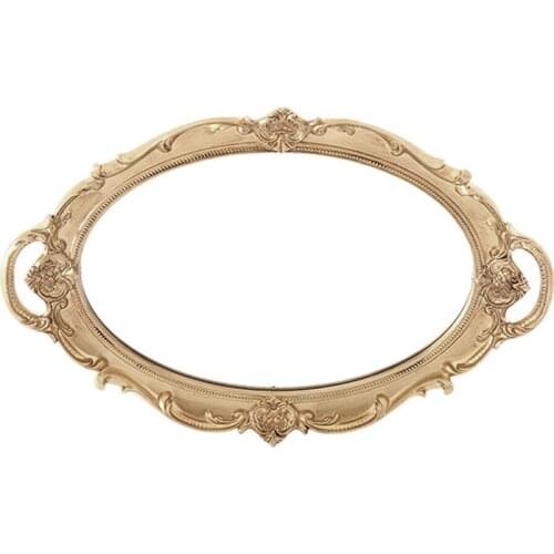 Makeup Mirror Tray Vanity Perfume Jewelry Serving Tray Dresser Table Decor