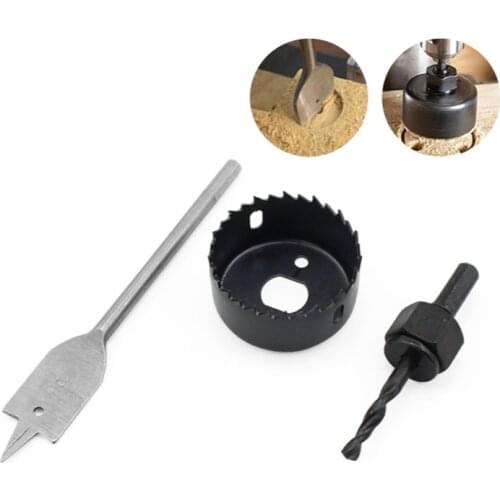 3Pcs/Set Hex Shank 22mm Woodworking Flat Drill with M42 54mm Hole Opener Wood drilling tools Spade Drill Bits Hand Tool Sets