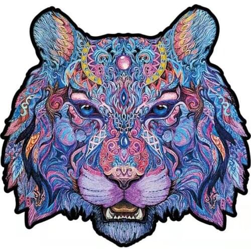 Unique Wooden Animal Jigsaw Puzzles Leopard Mysterious 3D DIY Adults PuzzleGift Fabulous Educational Toys Animal Puzzle Games