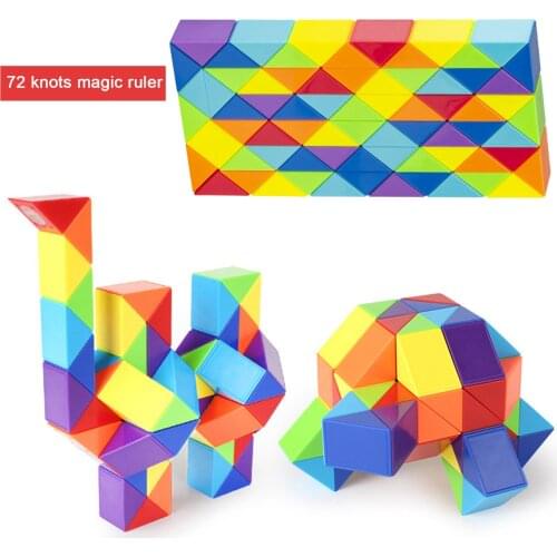 Magic Mini Snakes Speed Cubes Twisted Puzzle Toys Kids Adult Office Antistress Colorful Early Educational Toys Gift 72 Blocks