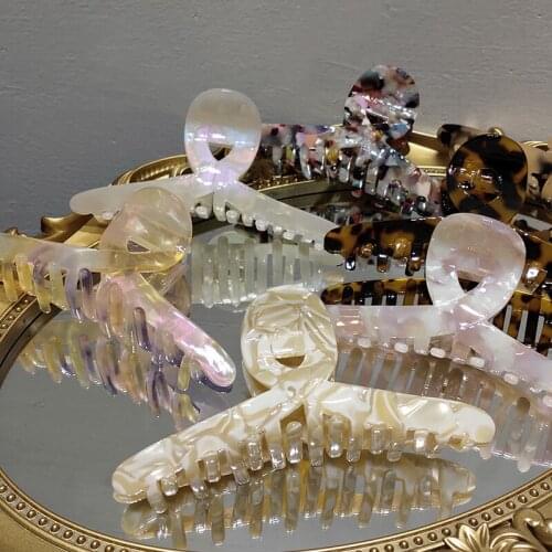 Fashion Textured Geometric Head Clip Acetic Acid Leopard Large Hair Claws Temperament Hair Catch Headwear Tools Accessories