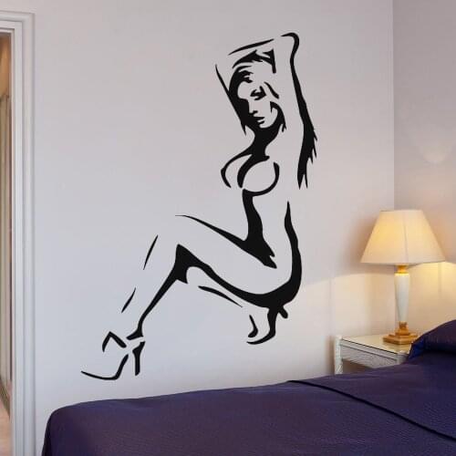 Naked Woman Wall Stickers Bathroom Hot Sexy Girl Coolest Vinyl Wall Decal Home Decoration Bedroom Wardrobe Ceiling Decor Y739