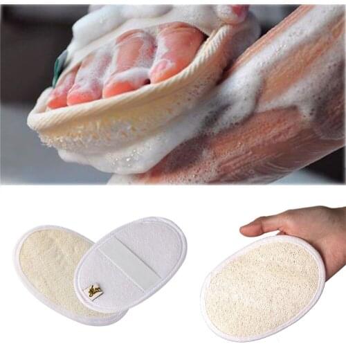 1pc Soft Exfoliating Loofah Natural Sponge Strap Handle Shower Massage Brush Skin body Bathing washing Accessories