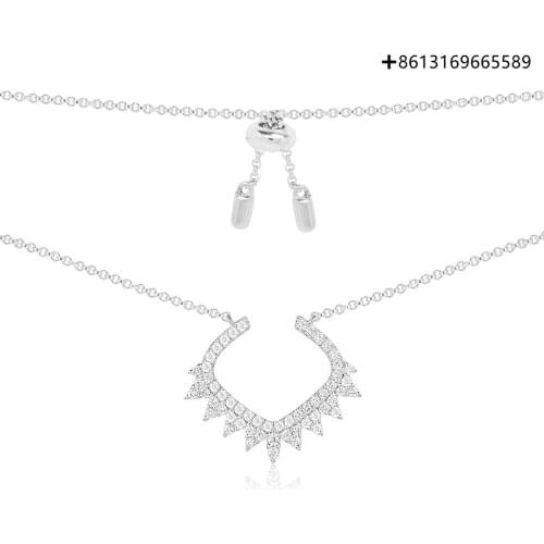 100% original high quality 1:1 copy rose gold toothed lace necklace female fashion pop jewelry free postage factory direct sales