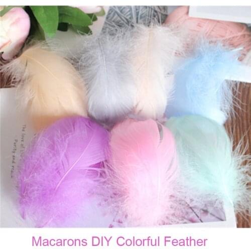 100Pcs/Pack Macarons DIY Colorful Feather Gift Box Filled Wedding Decoration Balloon Fill Feather Dream Catcher Decor