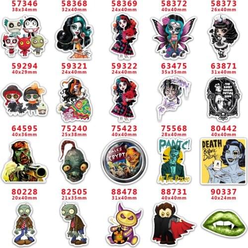 DIY Craft Supplies Sewing Accessories Cartoon Vampires And Zombies Printed Planar Resins Mold 30 Pieces. PR-57346