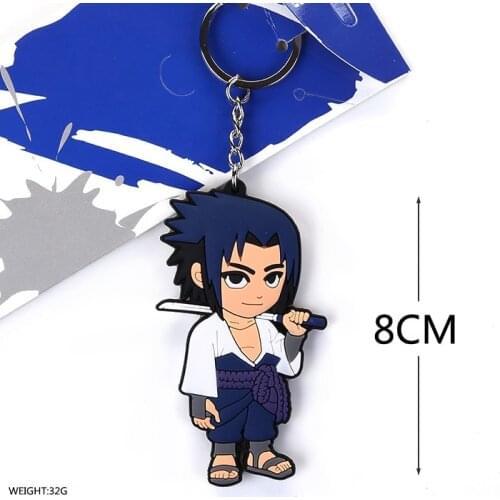 5 Pcs/set Anime Ninja Keychain toy Sasuke Kakashi Deidara Uzumaki pvc two-sided pendant gifts