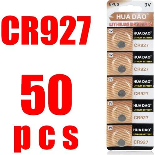 50PCS 3V CR927 CR 927 Lithium Button coin Battery BR927 ECR927 LM927 5011LC KCL927 DL927 CR 927 Coin Cell Batteries