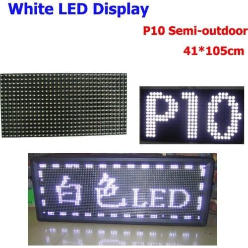 White P10 Programmable LED Scrolling Moving Message Sign Board 41*105cm Super Bright LED Advertising Board