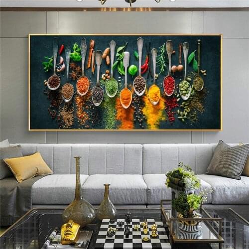 Herbs and Spices for Cooking Canvas Art Posters And Prints Kitchen theme Canvas Paintings On the Wall Art Pictures Cuadros Decor