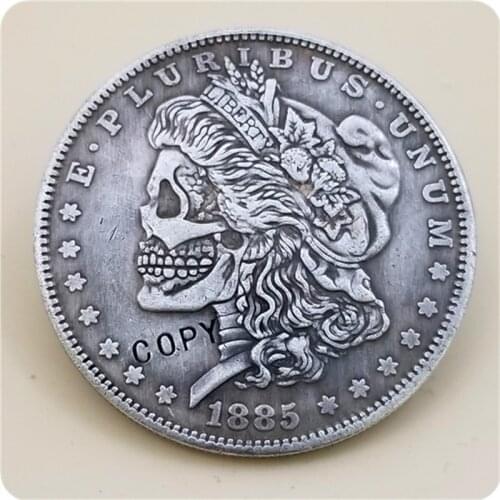 Hobo Nickel two face 1885 Morgan Dollar COPY COIN