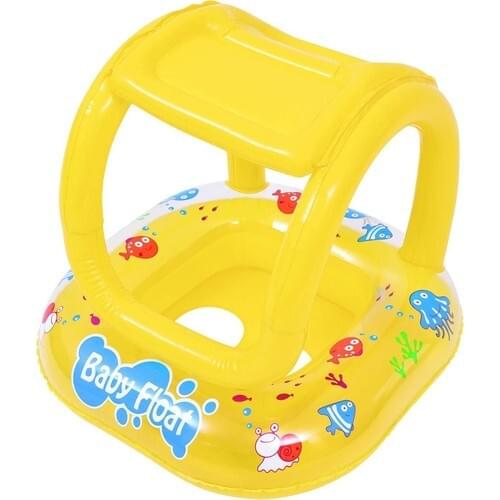 Jilong Baby Float Yellow Canopy Grommet swimming buoy canopy Baby child swimming sports casual