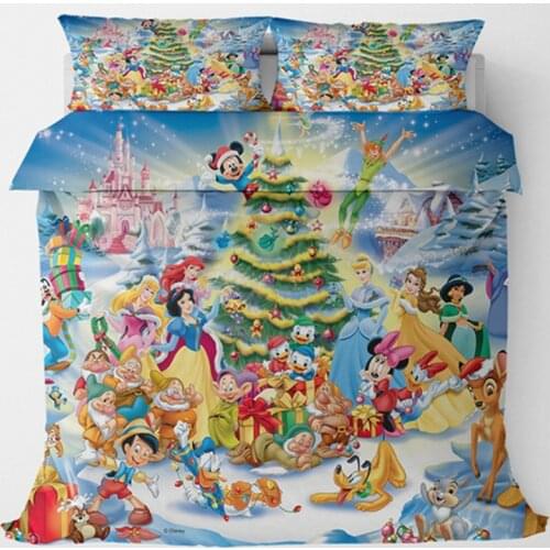 Disney Christmas Snow White Bedding Set Princess Queen King Size Duvet Cover Children Bedroom Comforter Bedding Sets Luxury