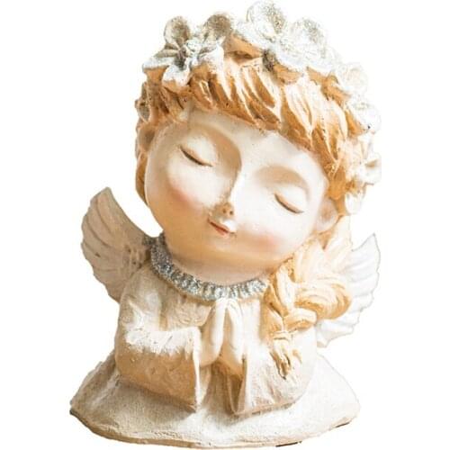 Creative Grey bow Girl Figurines Handmade Resin Art Sculpture Crafts Fairy Garden Home Decoration Accessories Birthday Gifts