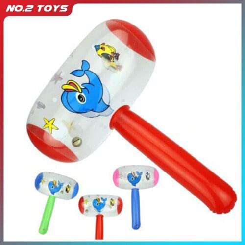Hot! 1Pcs Noise Maker Toys Cute Cartoon Inflatable Hammer Air Hammer With Bell Kids Children Blow Up Random Color Wholesale
