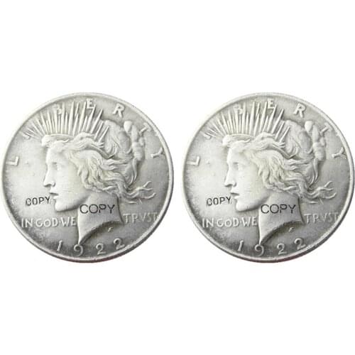 US Coins 1922/1922 Two Faces UNC/Old Color Peace Dollar copy Coins Silver Plated