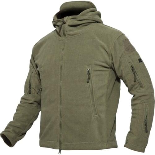 Winter Fleece Tactical Jacket Men Military Thermal Hooded Jacket Polartec Thermal Polar Coat Outerwear Mens Warm Clothing 4XL