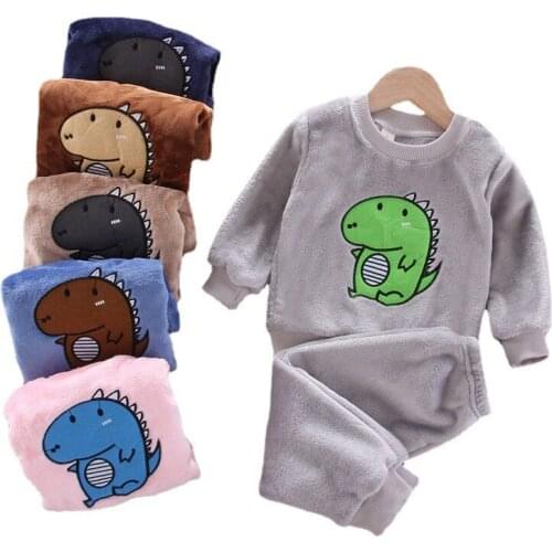 New Autumn Winter Baby Cotton Clothes Children Boys Girls Cartoon T Shirt Pants 2pcs/sets Kids Infant Costume Toddler Tracksuit