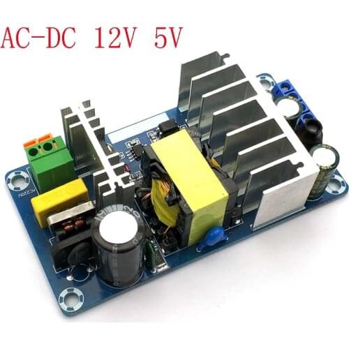 AC-DC 100W 12V 8A 5V Switching Power Supply Board 2 Channel Output Power Module Dual Output 12V8A 5V1A