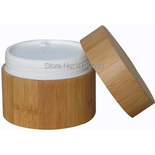 10/20pcs 100g Bamboo Portable Cosmetic Travel Empty Jars Pots Makeup Cream Liquid Moisturizer Container