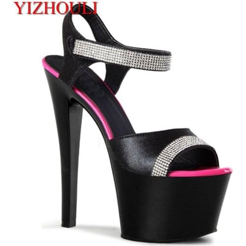 New hot and spicy sequined high-heeled sandals, open-toe fashion sexy women wearing 17cm womens summer sandals