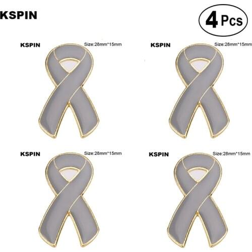 Gray Aids Lapel Pin Flag badge Brooch Pins Badges 4Pcs a Lot