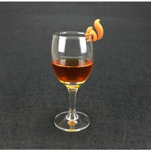 Silicone Squirrel Tea Bag Hanging Distinguishing Label Bottle Logo Wine Cup Recognizer For Home Party Kitchen Bar Tool