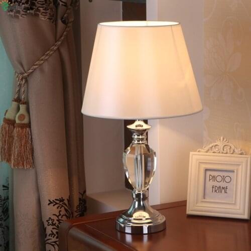 Modern Lustre Crystal Led Table Lamp Luminaria De Mesa Chrome Metal Bedroom Led Table Lights Fixtures Led Table Light Tefellamp