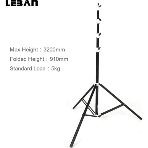 Free DHL Studio Flash Light stand 320cm Four-Section Heavy Duty Triple Riser Aluminum Kit Light Stand for Studio Flash