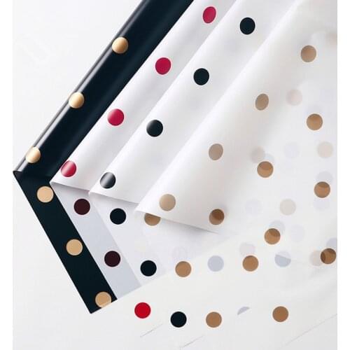 20pcs Waterproof Rose Flower Wrapping Paper 58x58cm Dot Bouquet Wrapping Paper Florist Gift Wrapping Material