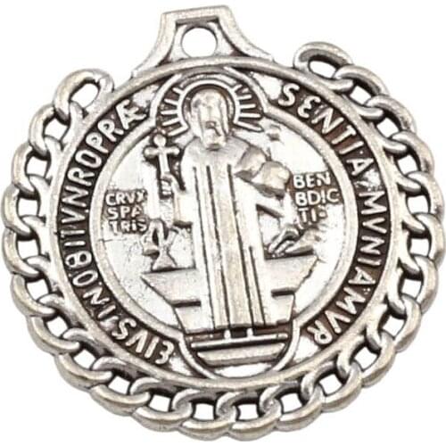 15pcs St Benedict de Nursia badge medal Charm Pendants Religion DIY Jewelry Fit Pendants Necklace Earrings 25.5x26.2mm