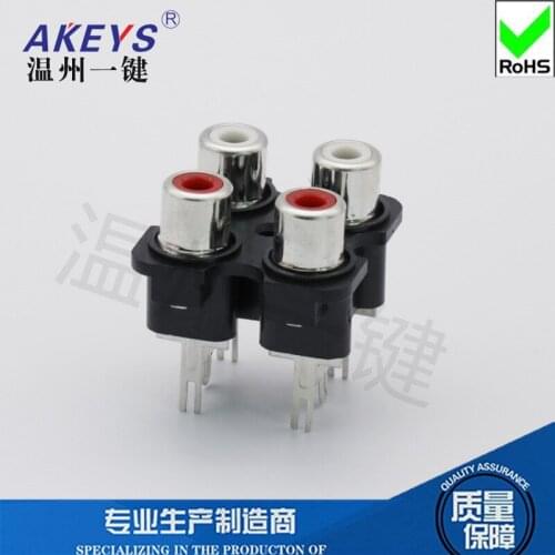 10PCS AV4-8.4-07B cheap 6 pins RCA Pin Jack RCA-410 AV Socket for pcb mount