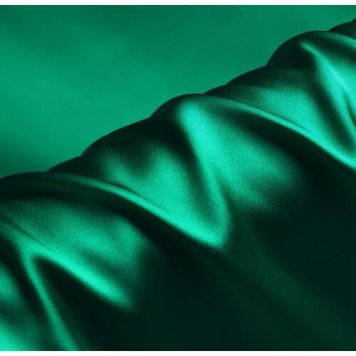 100% silk fabric 16 19 22m/m thick 45"( 114cm )width deep green natural pure satin charmeuse luxury clothes bedding silk fabric