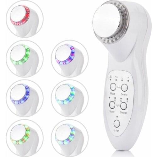 3 Mhz 7 Colors Led Photon Ultrasonic Tighten Face Lift Skin Cleaner Wrinkle Remover Anti Aging Ultrasound Facial Beauty Massager