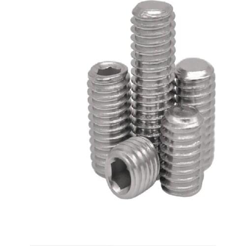 304 stainless steel hex flat end set machine top screw M12*10 12 16 20 25 30 35 40 45 50 55 60 65 70 75 80 90 100