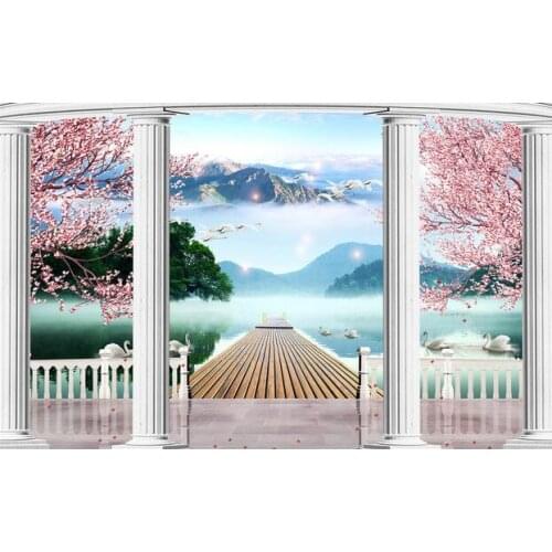 3d wallpaper custom photo mural mountain water landscape background paintings 3d wall mural wallpaper for living room