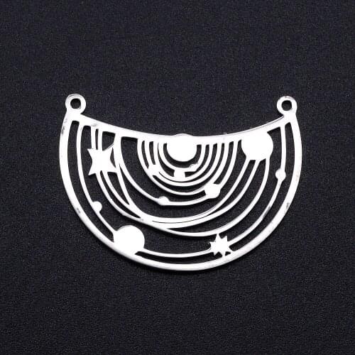 5pcs/lot Stainless Steel Star Planets Connector Pendants Wholesale Accept OEM Order Necklace Pendants Top Quality Never Tarnish