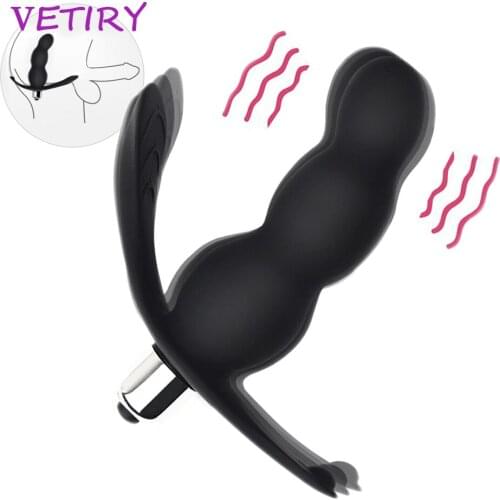 VETIRY Anal Sex toys 16 Frequency Vibrating Prostate Massager Men Anal Plug Male Masturbator for Man Anus G Spot Vibrator