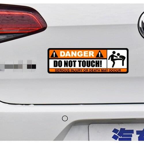 12CM*4CM Car Stickers DO NOT TOUCH Danger Warning Reflective Funny Creative Decals Auto Tuning Styling D30