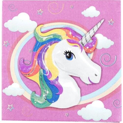 20pcs Unicorn Napkins Unicorn Paper Napkins Baby Shower Tissue Kids Birthday Wedding Party Decoration Supplies