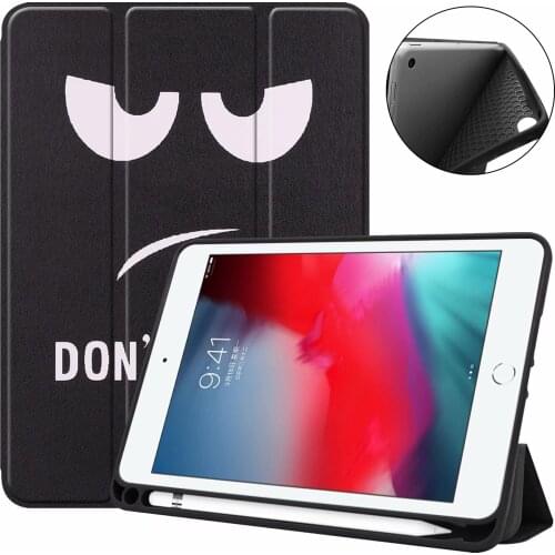 For Apple ipad mini 5 Case Ultra thin Protective PU Leather Folding Magnetic Trifold Smart Stand Case Cover for iPad Mini 4