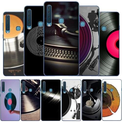 Black Vinyl Record Player phone case For Samsung A3 A5 A6 A7 A8 A9 2016 2017 2018 A10 A20 A40 A50 A70 A80 Pro soft Back Cover