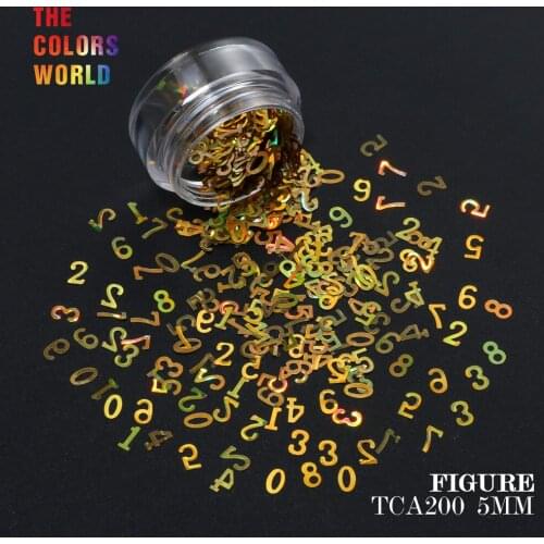 TCT-190 Figure Number Digital Shape Laser 5MM Size Nails Glitter For Nail Art Decoration Body Art Makeup Tumbler DIY Accessories