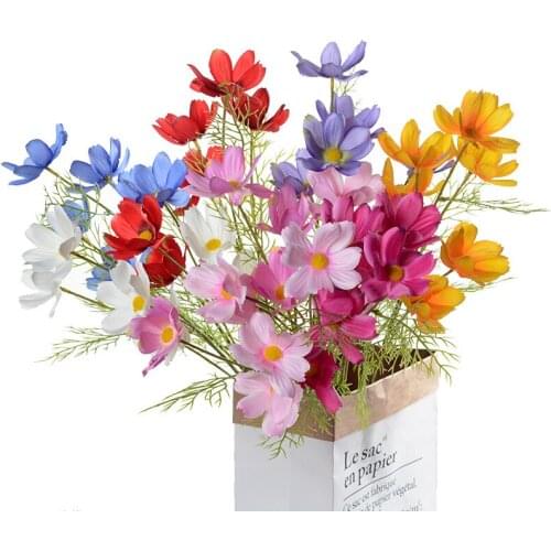 6 Heads Cosmos Artificial Flowers Fake Peonies Home Wedding Decoration Party Christmas Gift Photography Props