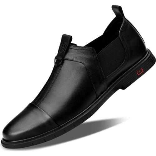 Classic Mens Casual Shoes Fashion Business Elegant Formal Wedding Shoes Men Slip on Office Loafers Shoe for Men Black